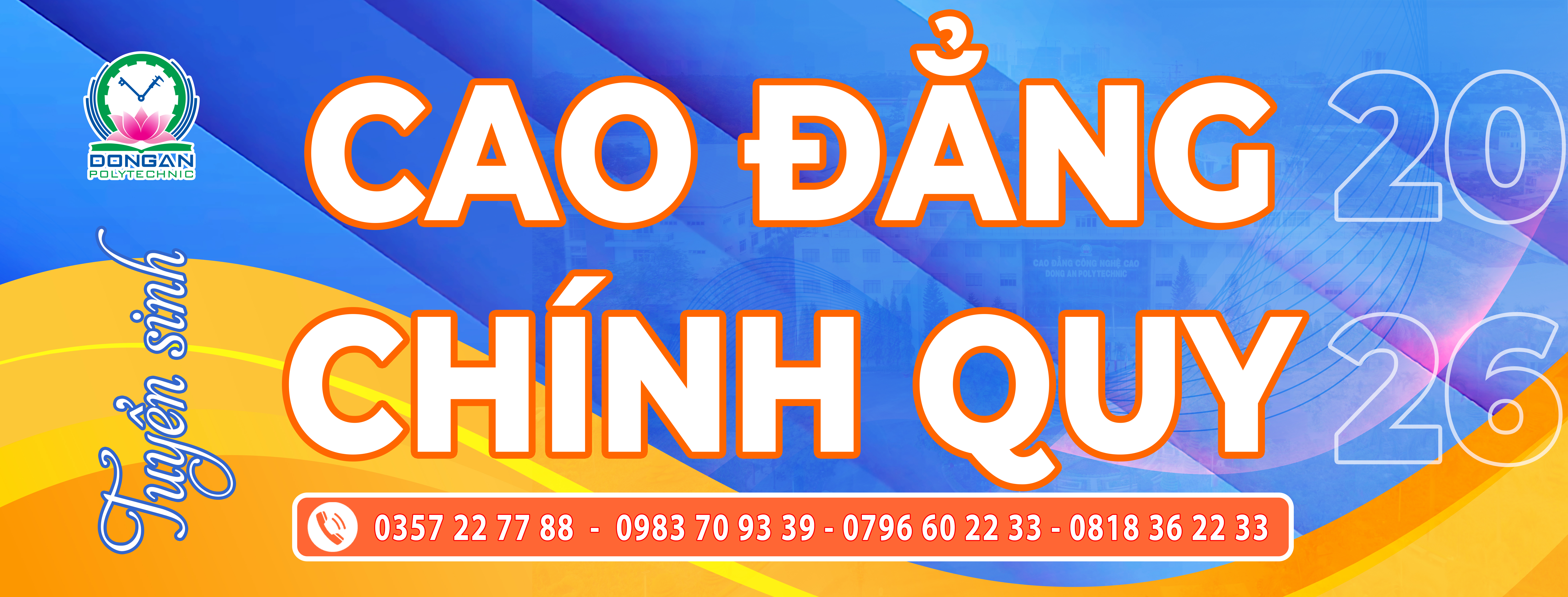 Tuyển sinh bậc Cao đẳng chính quy năm 2026