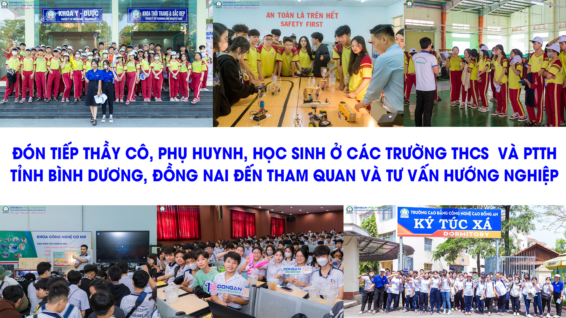 Đón tiếp thầy cô, phụ huynh, học sinh ở các trường THCS và PTTH tỉnh Bình Dương, Đồng Nai đến tham quan và tư vấn hướng nghiệp